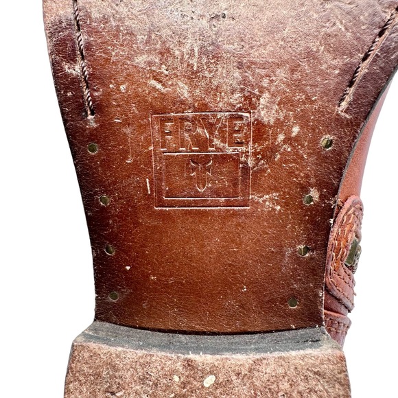 Frye | Women | Melissa Whiskey Perforated Leather Ankle Booties | Size 5.5 M - Picture 15 of 16